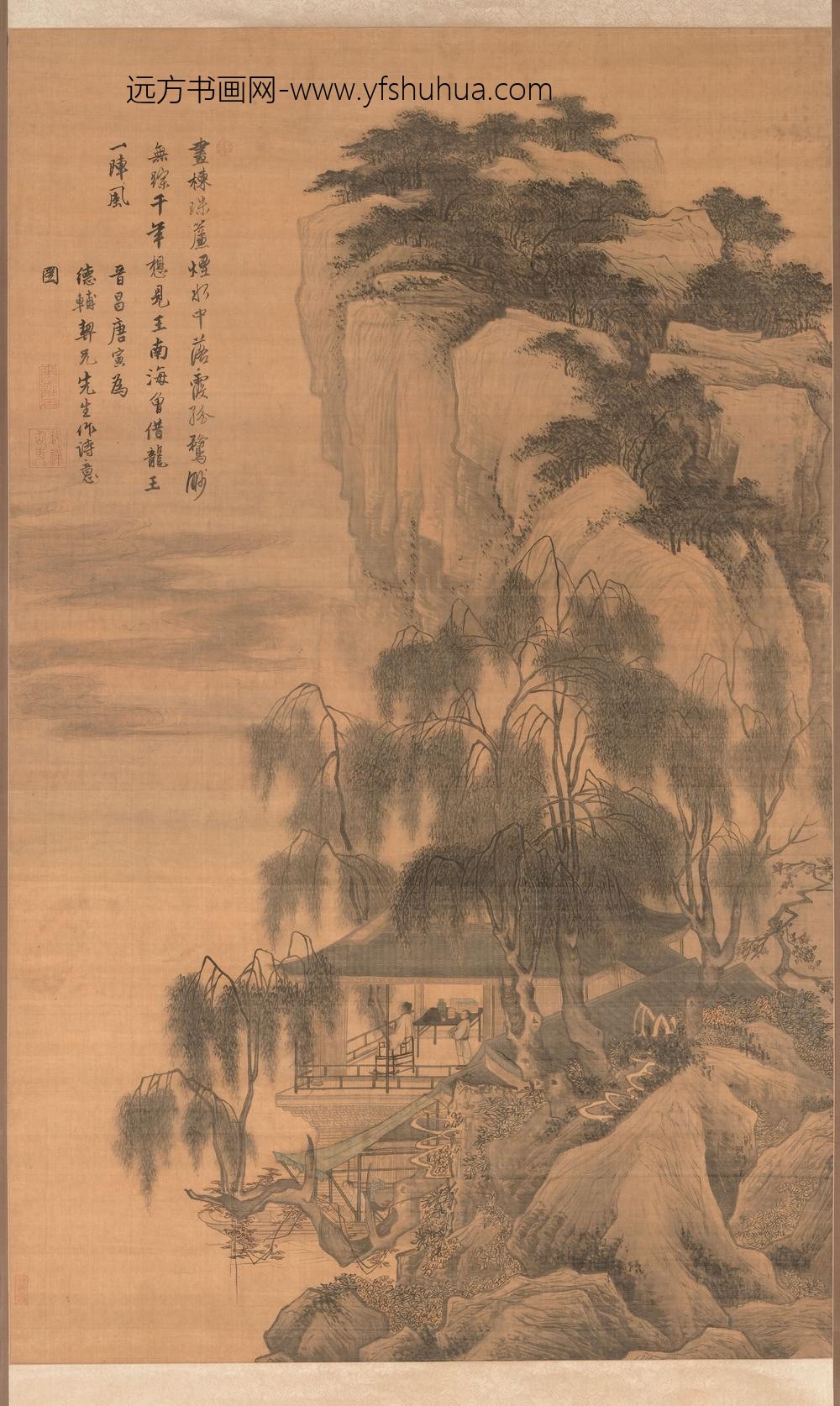 唐寅-伯虎_落霞孤鹜图轴