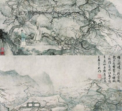 唐寅 伯虎 雪霁看梅图卷.jpg