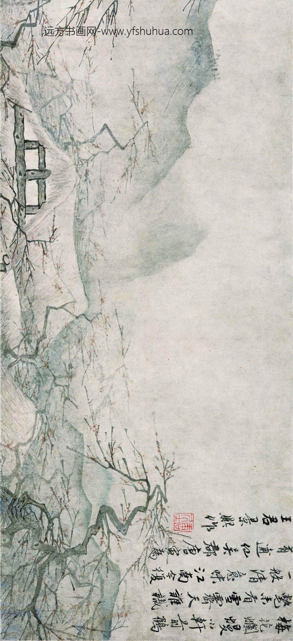 唐寅-伯虎_雪霁看梅图卷_