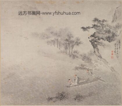 团时根 泛舟图轴.jpg