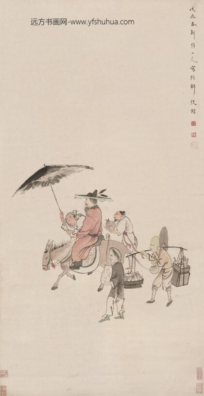 图片 华喦 《钟馗出游图》轴 纸本设色 纵 117cm 横 60.jpg