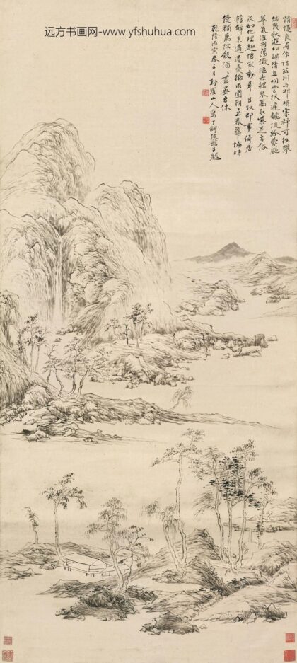 图片 华喦 《隔岸清泉图》轴 纸本水墨 纵 136cm 横 61cm 1.jpg