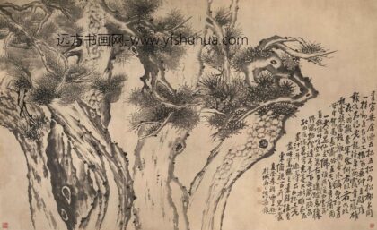 图片 李鱓 《五松图》轴 纸本水墨 纵 141cm 横 234cm 1.jpg