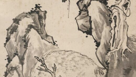 图片 李鱓《古柏鸣鹿图》轴 纸本水墨 纵 142cm 横 76cm 1.jpg