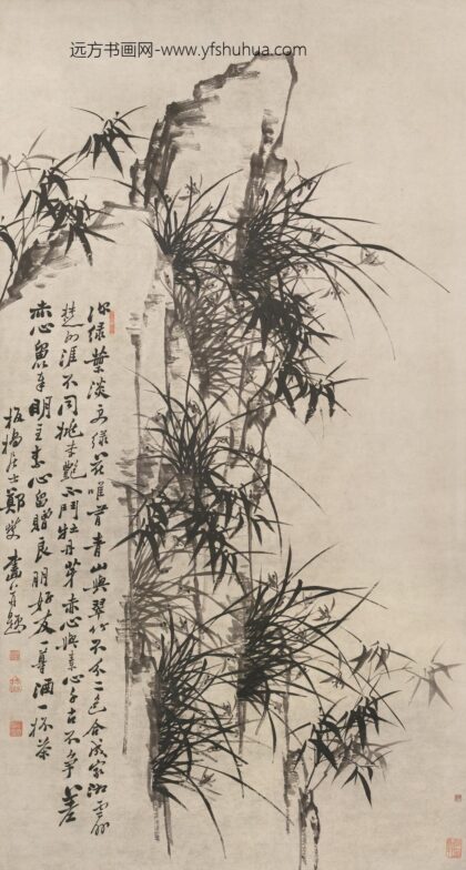 图片 郑燮 《竹石图》轴 纸本水墨 纵 202cm 横 107cm.jpg