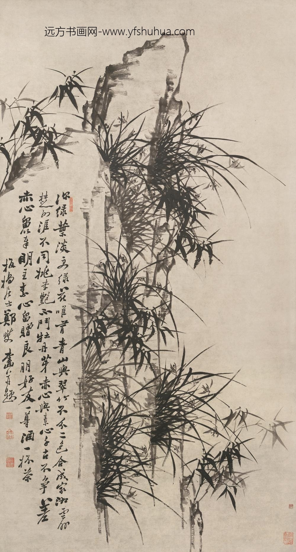 图片-郑燮-《竹石图》轴-纸本水墨-纵-cm-横-cm