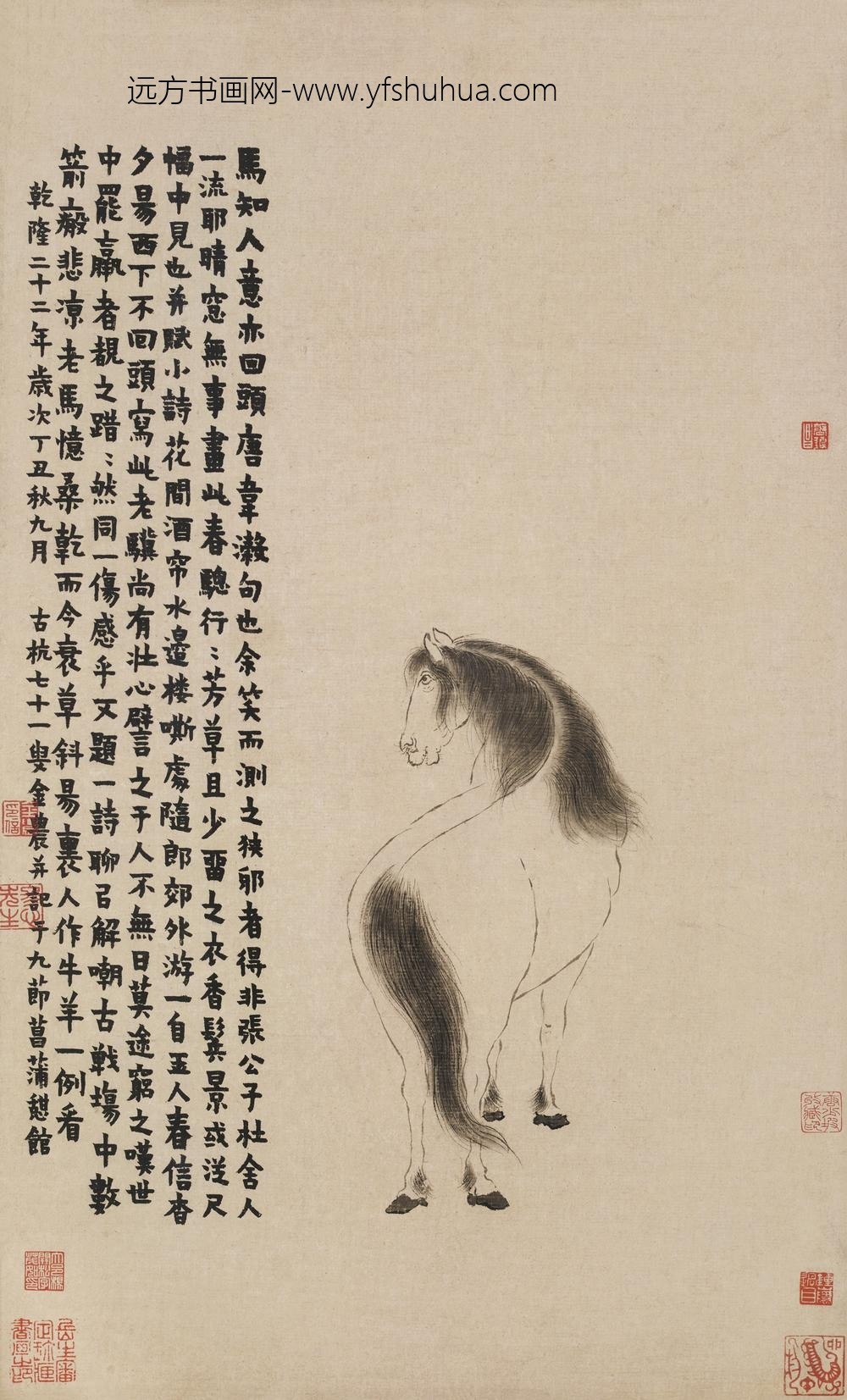 图片-金农-《春骢图》轴-纸本水墨-纵-