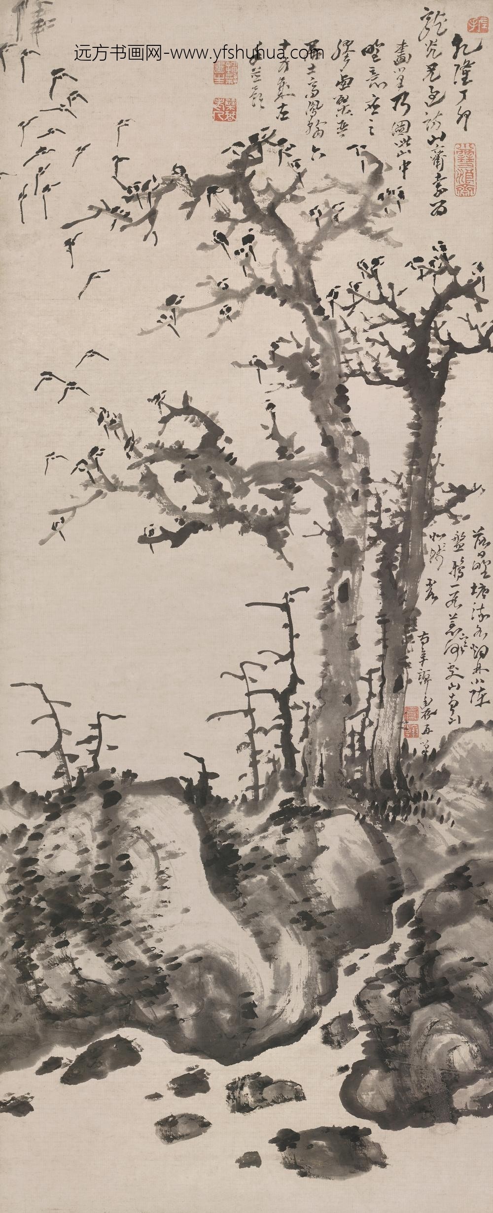 图片-高凤翰-《枯树寒鸦图》轴-纸本水墨-纵-cm-横