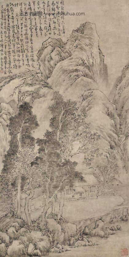 图片 高翔 《山斋读书图》轴 纸本水墨 纵 61cm 横 31cm.jpg