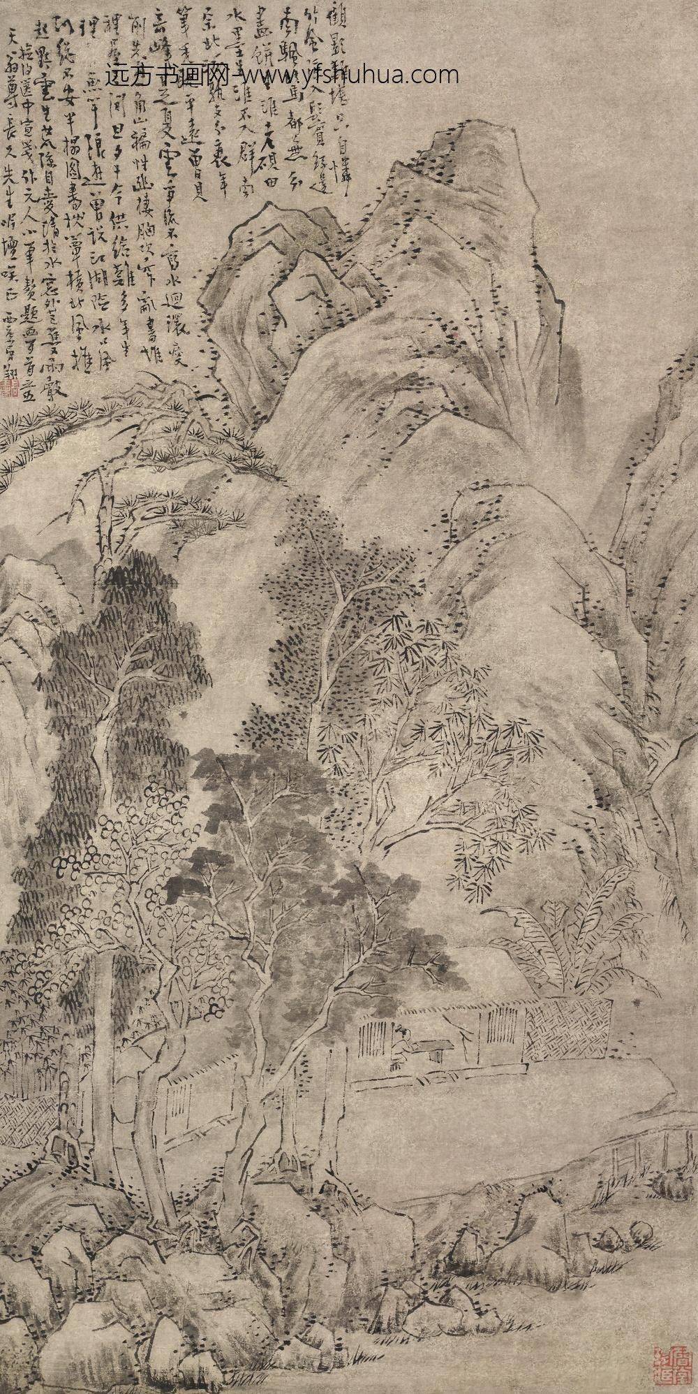 图片-高翔-《山斋读书图》轴-纸本水墨-纵-cm-横-cm