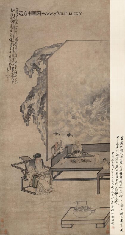 图片 黄慎 《听琴图》轴 纸本设色 纵 136cm 横 63cm 1.jpg