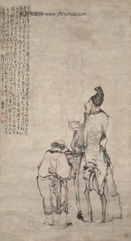 图片 黄慎 《李白将进酒诗意图》轴 纸本设色 纵 218cm 横 121cm 1 1.jpg