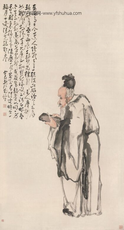 图片 黄慎 《玩砚图》轴 纸本设色 纵 196cm 横 105.jpg