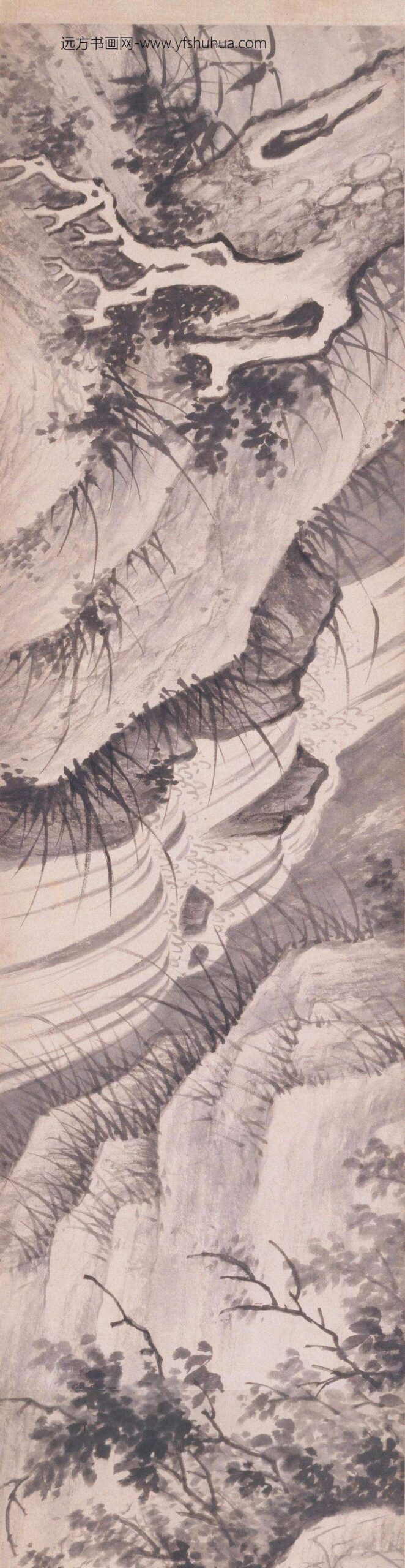 夏昶_松泉竹石图卷_