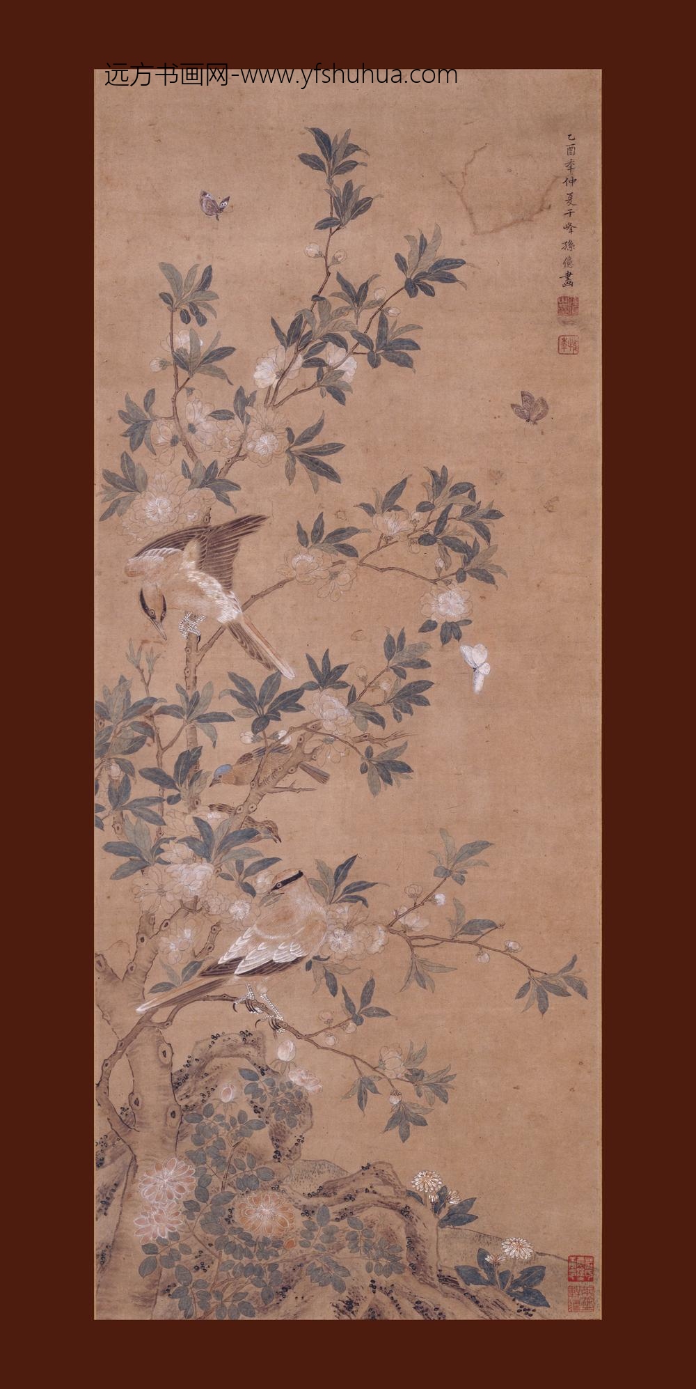 孙忆（于峰-于山）_梨花鸟蝶图轴