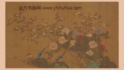 孙忆（于峰 于山） 绶带牡丹图横披.jpg