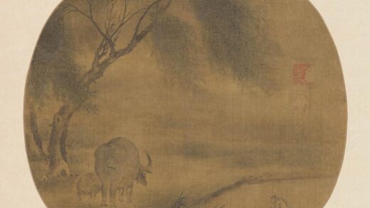 宋人 柳下双牛纨扇页.jpg