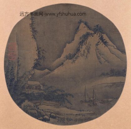 宋人 雪江归棹图纨扇页.jpg