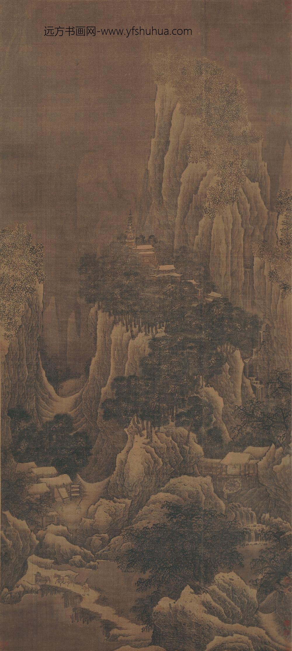 宋人_雪麓早行图轴