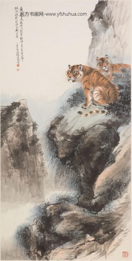 张善子（张善孖） 空山双虎图轴.jpg