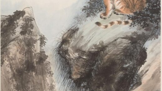 张善子（张善孖） 空山双虎图轴.jpg