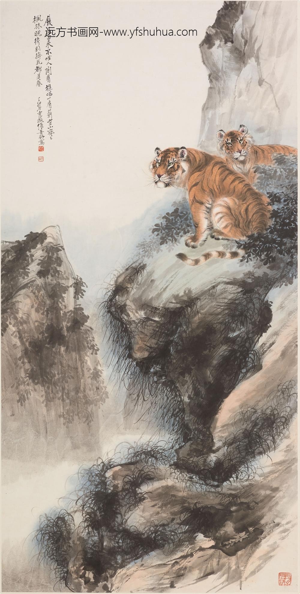 张善子（张善孖）_空山双虎图轴