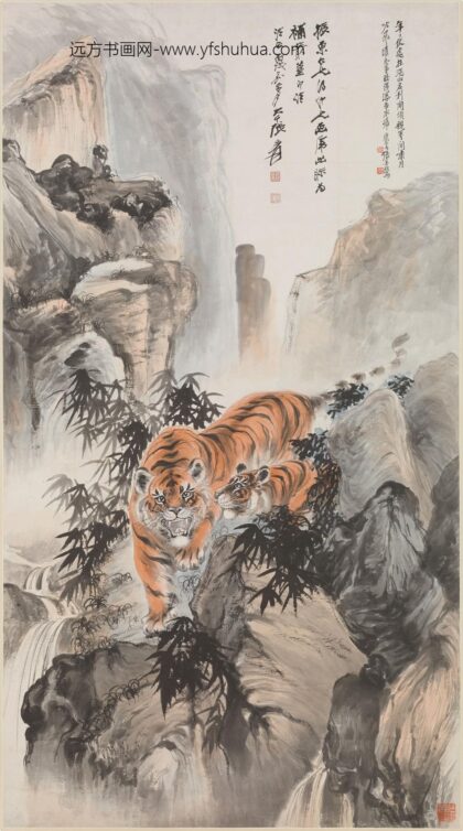 张善子（张善孖） 等双虎丛篁图轴.jpg