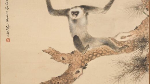 张善子（张善孖） 黄山白猿图轴.jpg