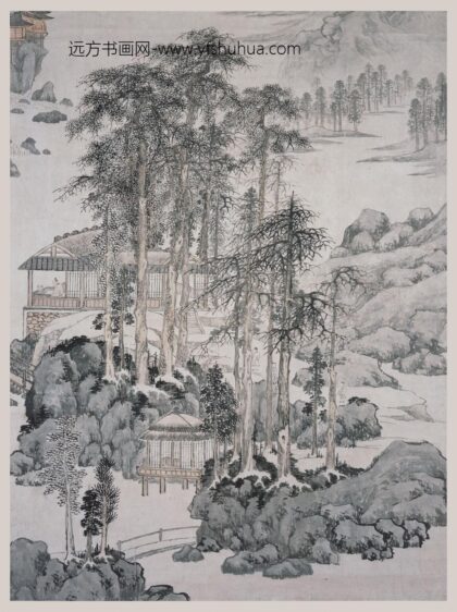 张复 溪山读书图轴.jpg