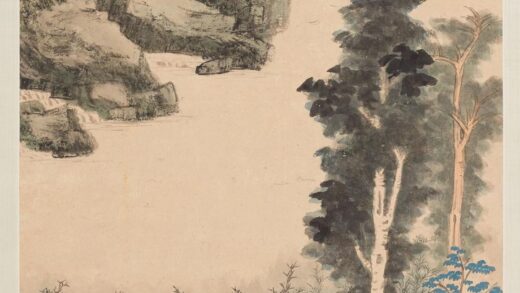 张大千 仿吴墨井凤阿山房图轴.jpg