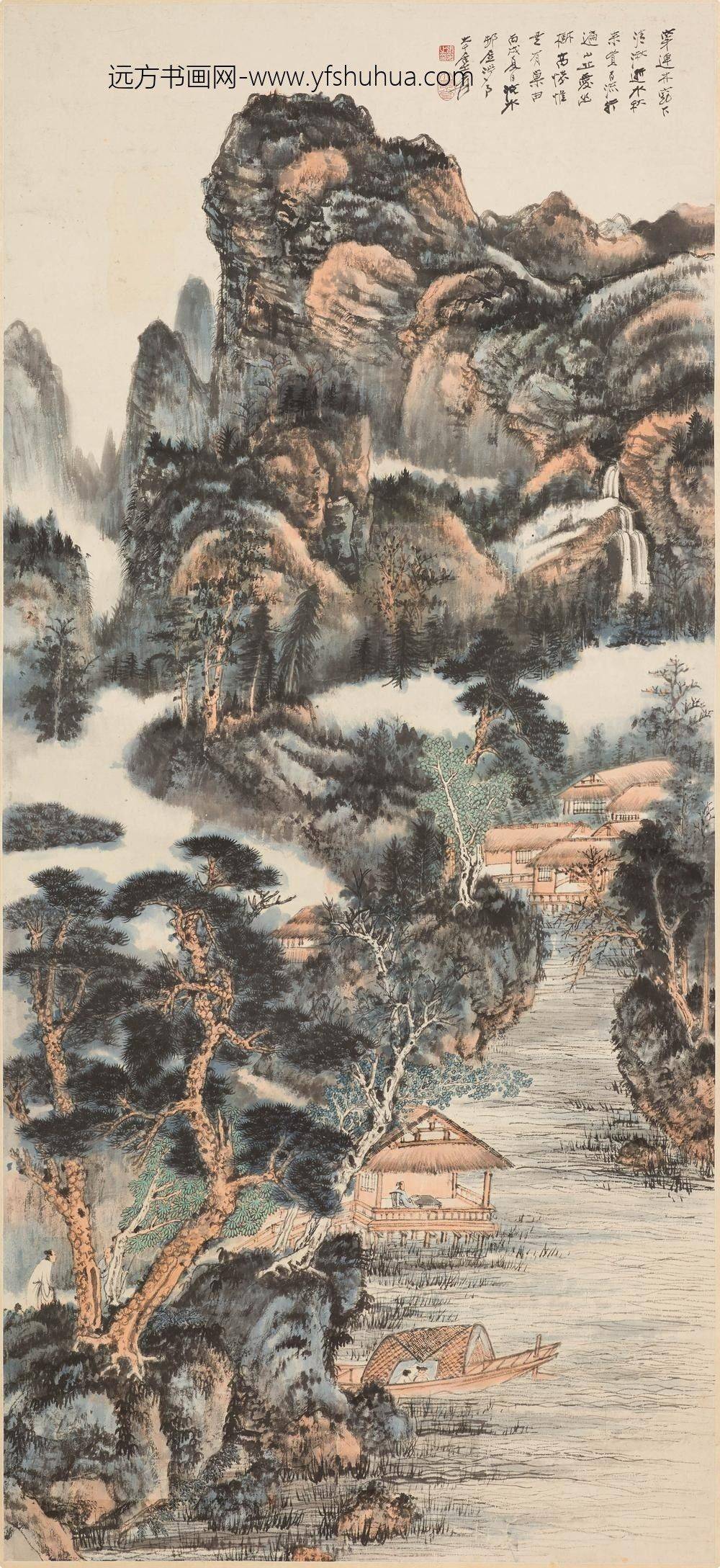 张大千_仿石溪山水图轴