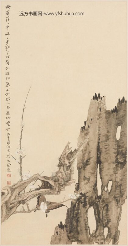 张大千 十月梅蝶图轴.jpg