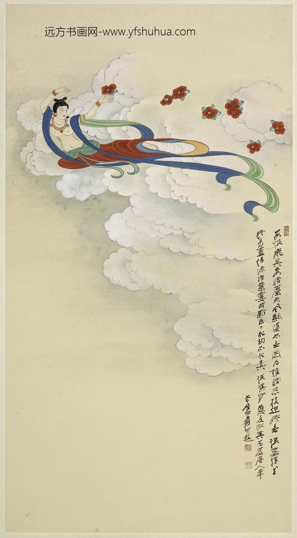 张大千_天女散花图轴-