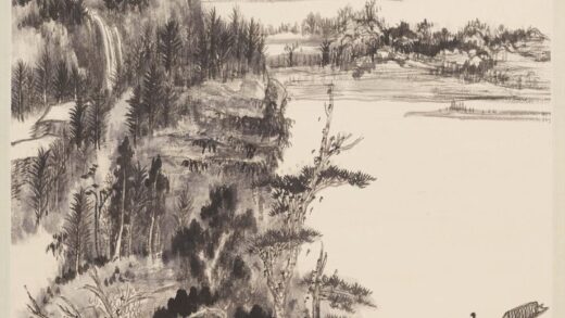 张大千 扁舟溪上图轴.jpg