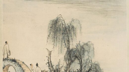 张大千 溪桥行舟图轴.jpg