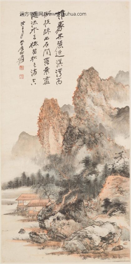 张大千 疏林秋色图轴.jpg