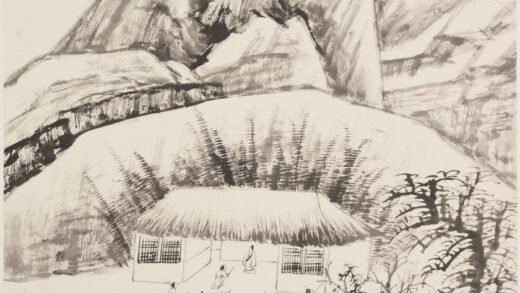 张大千 石壁古屋图轴.jpg