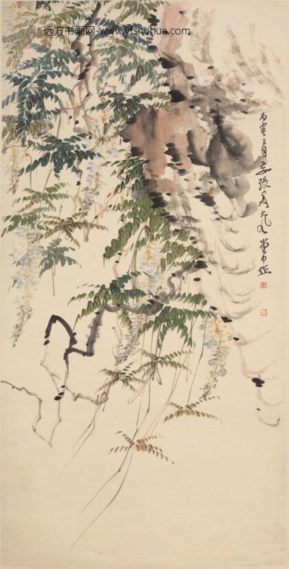 张大千 紫藤花图轴.jpg