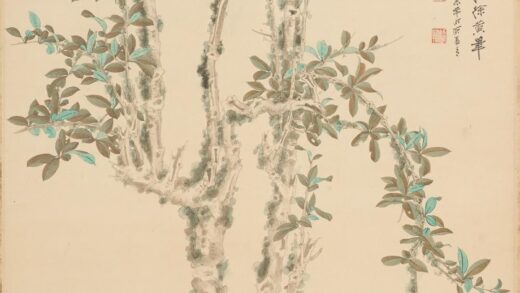 张大千 老木白玉鸦图轴.jpg