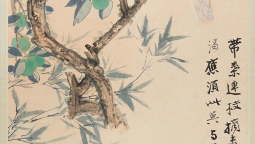 张大千 青梅白羽图轴.jpg