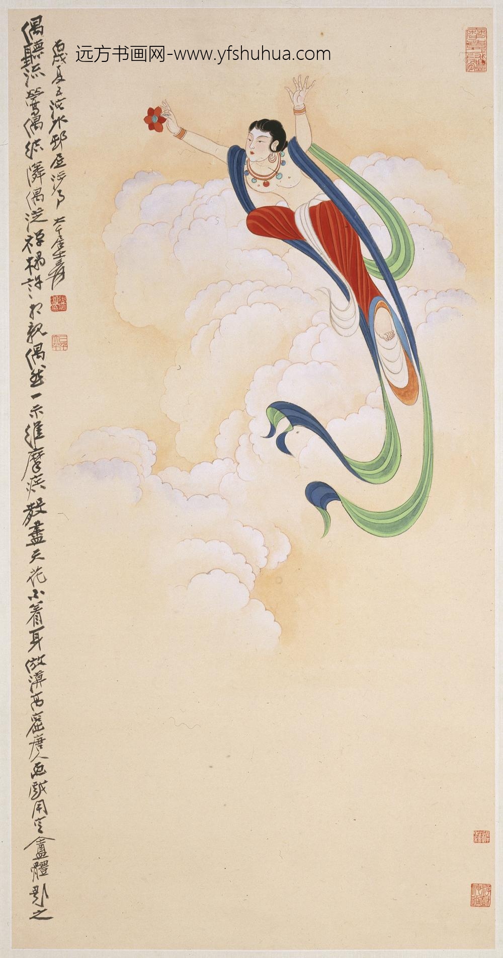 张大千_飞天图轴