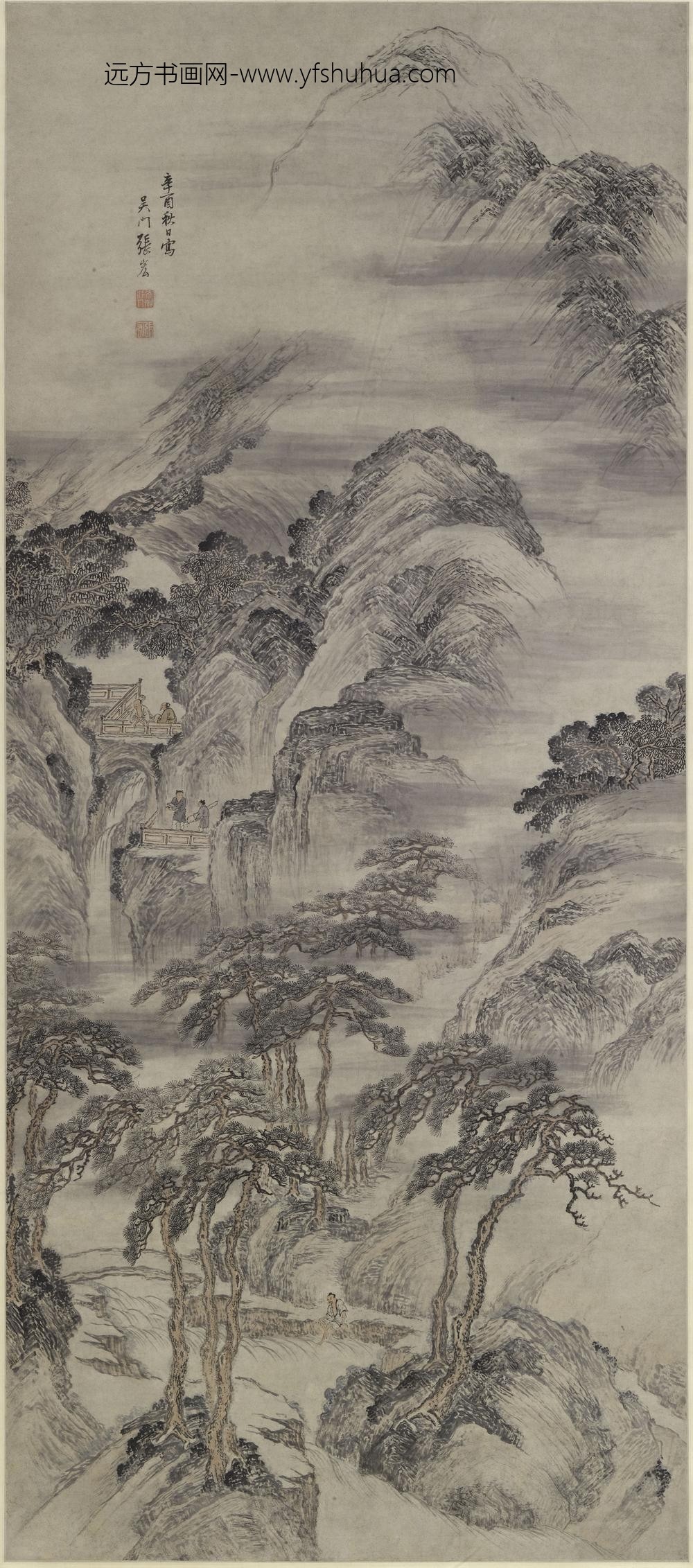 张宏_临流濯足图轴