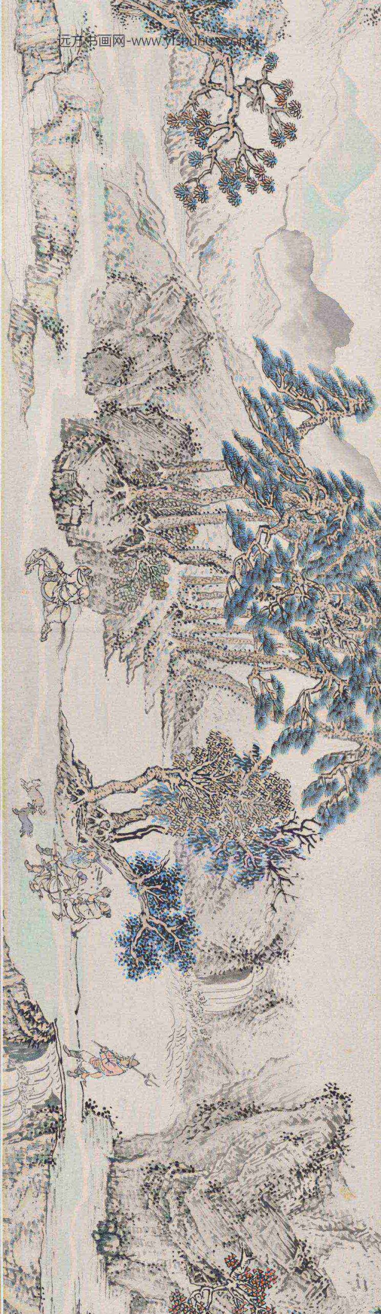 张宏_狩猎图卷_