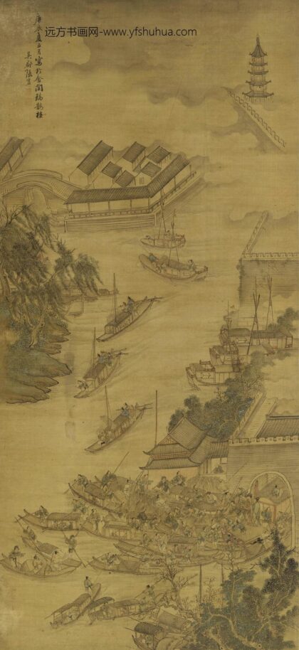 张宏 舟泊吴门图轴.jpg