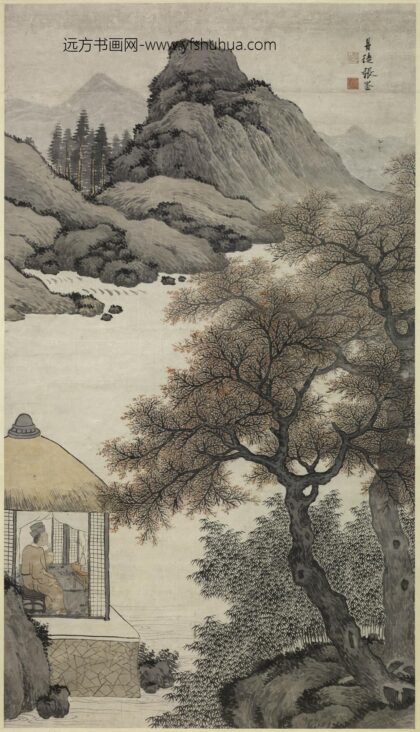 张崟 独酌看山图轴.jpg