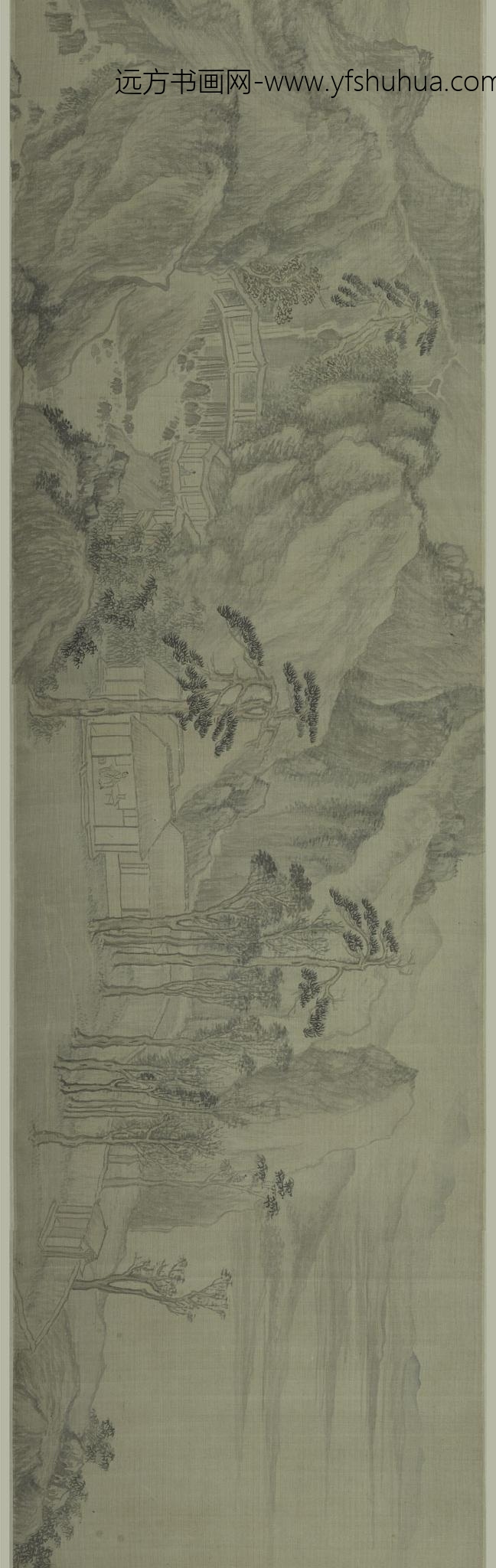 张彦_幽阁听泉图卷_