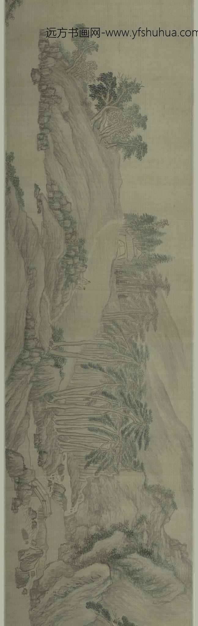 张彦_幽阁听泉图卷_