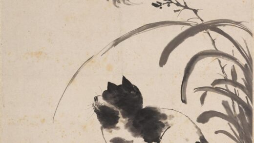 张敔 指画猫蝶图轴.jpg