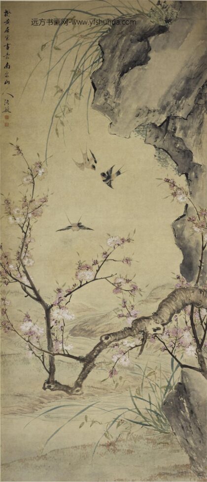 张敔 桃花飞燕图轴.jpg