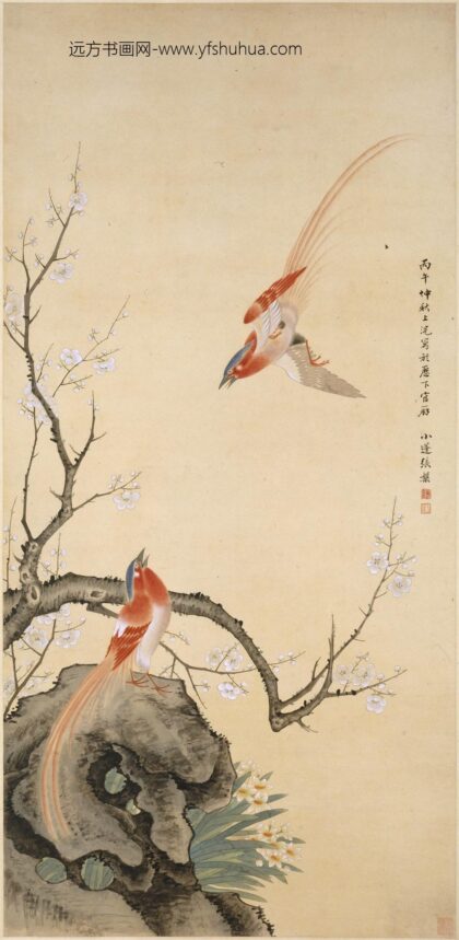 张槃 梅花绶带图轴.jpg